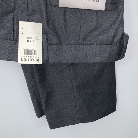 Kenneth Cole reaction slim fit flat front narrow through the thigh size 34 waist - Picture 5 of 13